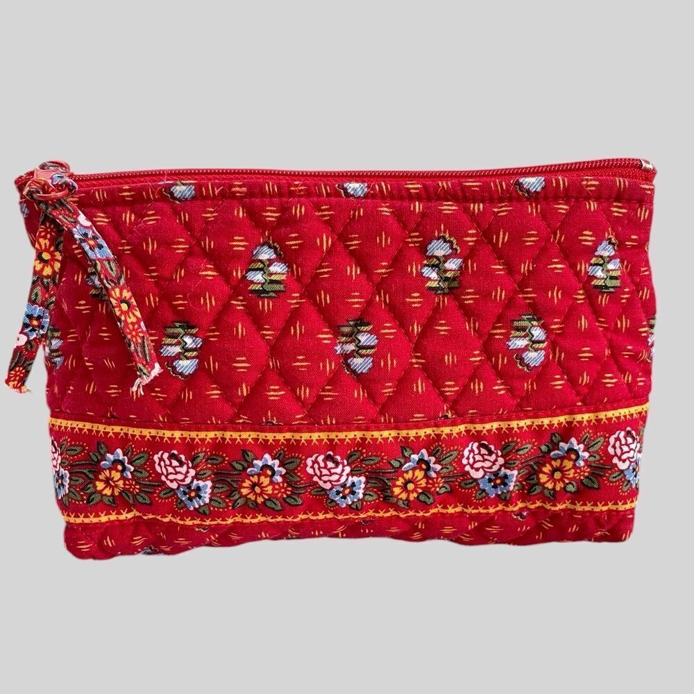 Vera Bradley Provincial Red Small Cosmetic Bag Retired Vintage EUC - Picture 2 of 6